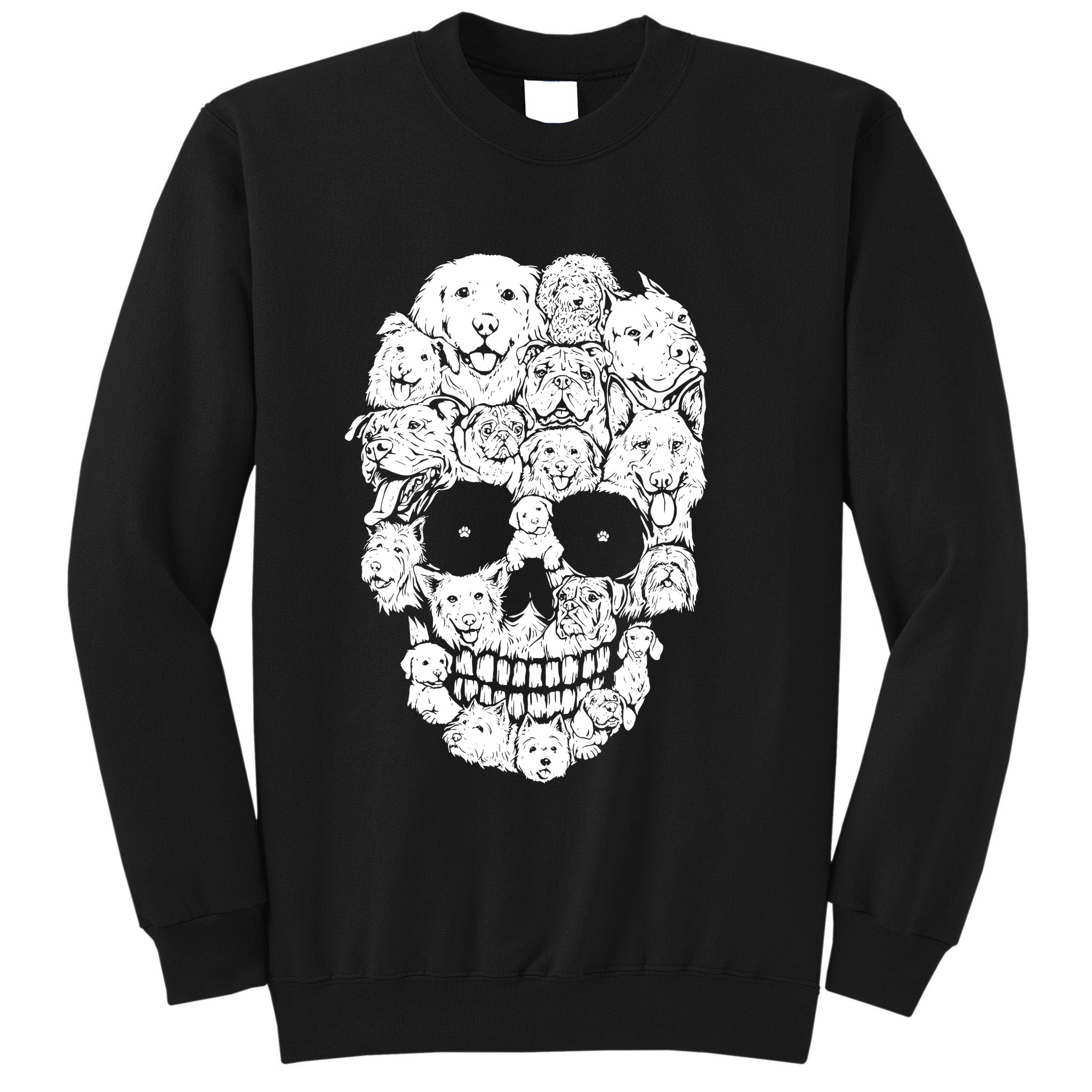 Funny Dog Skull Dogs Paw Lover Halloween Dog Skeleton Tall Sweatshirt