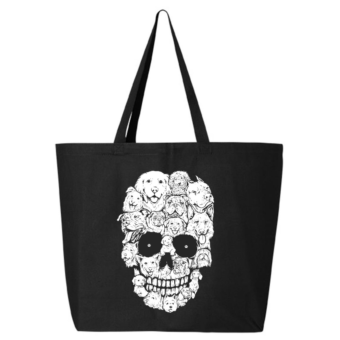 Funny Dog Skull Dogs Paw Lover Halloween Dog Skeleton 25L Jumbo Tote