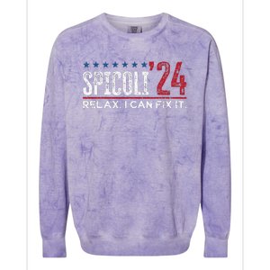 Funny Distressed Spicoli 24 Spicoli 2024 Relax I Can Fix It Colorblast Crewneck Sweatshirt