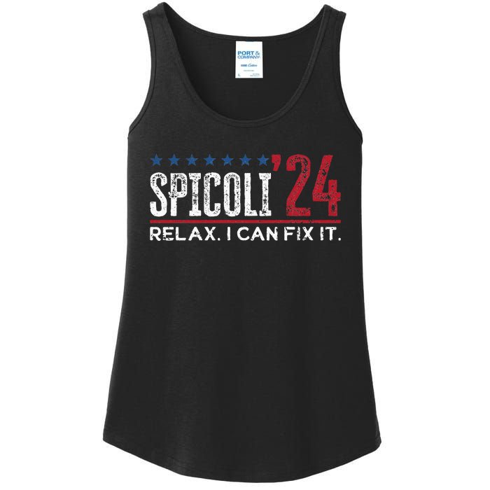 Funny Distressed Spicoli 24 Spicoli 2024 Relax I Can Fix It Ladies Essential Tank