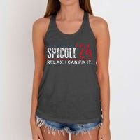 Funny Distressed Spicoli 24 Spicoli 2024 Relax I Can Fix It Women's Knotted Racerback Tank