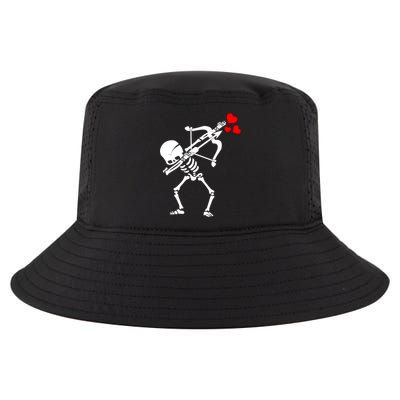 Funny Dancing Skull Skeleton Dabbing Cupid Valentine's Day Gift Cool Comfort Performance Bucket Hat