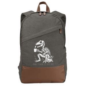 Funny Dinosaur Skeleton Costume Goth Women Halloween Cotton Canvas Backpack