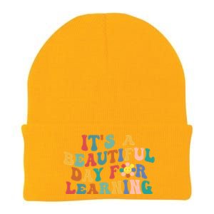 First Day School Its Beautiful Day For Learning Teacher Gift Knit Cap Winter Beanie