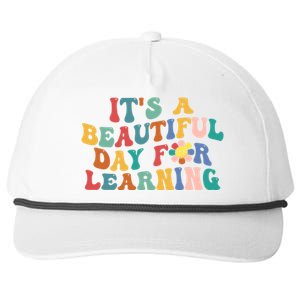 First Day School Its Beautiful Day For Learning Teacher Gift Snapback Five-Panel Rope Hat