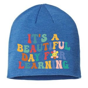 First Day School Its Beautiful Day For Learning Teacher Gift Sustainable Beanie