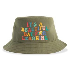 First Day School Its Beautiful Day For Learning Teacher Gift Sustainable Bucket Hat