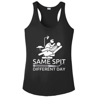 Funny Dentist Same Spit Different Day Dental Chair Ladies PosiCharge Competitor Racerback Tank