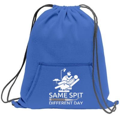 Funny Dentist Same Spit Different Day Dental Chair Sweatshirt Cinch Pack Bag