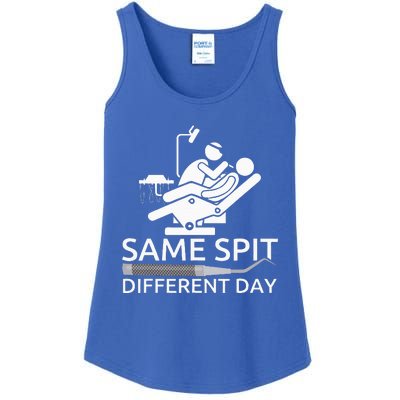 Funny Dentist Same Spit Different Day Dental Chair Ladies Essential Tank