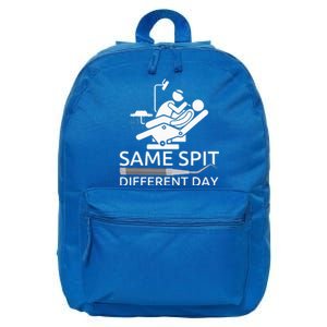 Funny Dentist Same Spit Different Day Dental Chair 16 in Basic Backpack