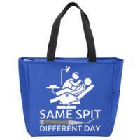 Funny Dentist Same Spit Different Day Dental Chair Zip Tote Bag