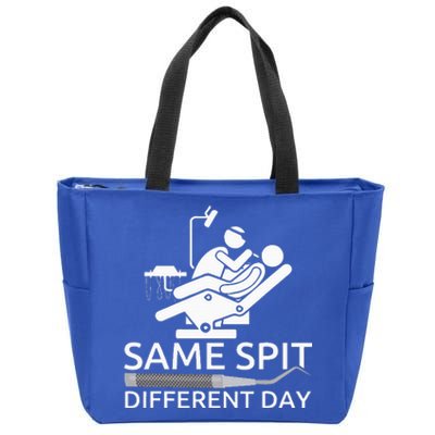 Funny Dentist Same Spit Different Day Dental Chair Zip Tote Bag