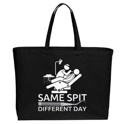 Funny Dentist Same Spit Different Day Dental Chair Cotton Canvas Jumbo Tote