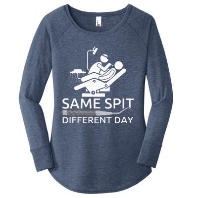 Funny Dentist Same Spit Different Day Dental Chair Women's Perfect Tri Tunic Long Sleeve Shirt