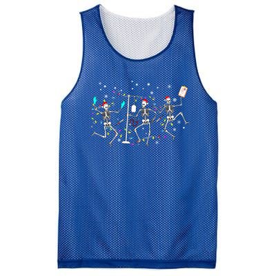 Funny Dancing Skeleton Nurse Christmas Nursing School Xmas Gift Mesh Reversible Basketball Jersey Tank