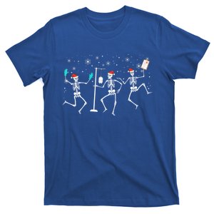 Funny Dancing Skeleton Santa Hat Christmas Lights Xmas Nurse Gift T-Shirt