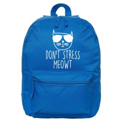 Funny Don't Stress Meowt Cat Owner Don't Stress Me Out Pun Cute Gift 16 in Basic Backpack