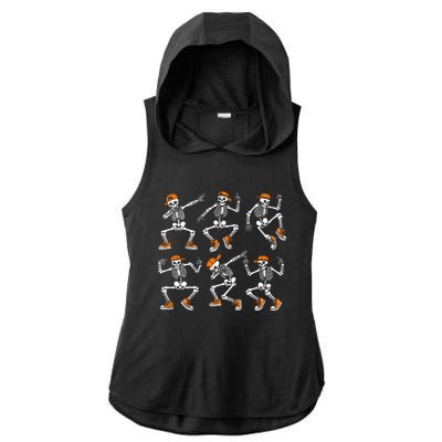 Funny Dancing Skeletons Halloween Skeleton Dance Halloween Ladies PosiCharge Tri-Blend Wicking Draft Hoodie Tank