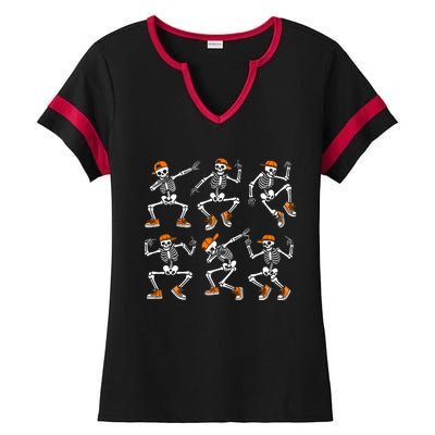 Funny Dancing Skeletons Halloween Skeleton Dance Halloween Ladies Halftime Notch Neck Tee