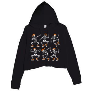 Funny Dancing Skeletons Halloween Skeleton Dance Halloween Crop Fleece Hoodie