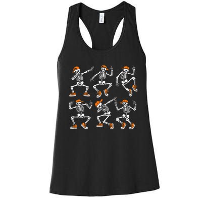 Funny Dancing Skeletons Halloween Skeleton Dance Halloween Women's Racerback Tank