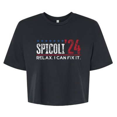 Funny Distressed Spicoli 24 Spicoli 2024 relax I can fix it Bella+Canvas Jersey Crop Tee