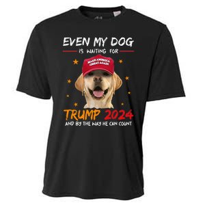 Funny Dog Saying Lover Even My Dog Is Waiting For Trump 2024 Cooling Performance Crew T-Shirt