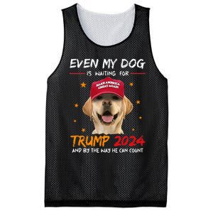 Funny Dog Saying Lover Even My Dog Is Waiting For Trump 2024 Mesh Reversible Basketball Jersey Tank