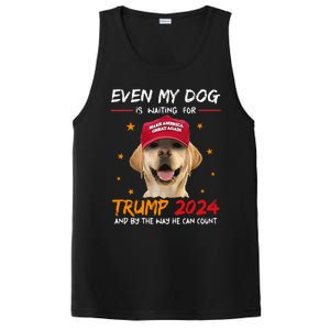 Funny Dog Saying Lover Even My Dog Is Waiting For Trump 2024 PosiCharge Competitor Tank