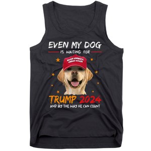 Funny Dog Saying Lover Even My Dog Is Waiting For Trump 2024 Tank Top