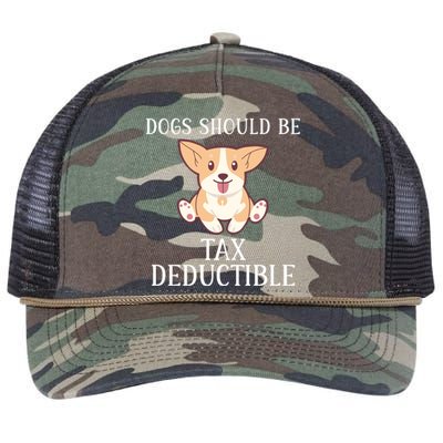 Funny Dogs Should Be Tax Deductible, Cute Dog Lovers Retro Rope Trucker Hat Cap