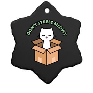 Funny Don’t Stress Meowt Cat Lover Kitten Cat Pun Funny Gift Ceramic Star Ornament