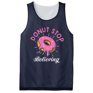 Funny Donut Stop Believing Donut Crew Positive Message Quote Mesh Reversible Basketball Jersey Tank