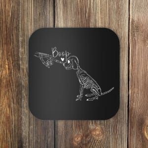 Funny Dog Skeleton Hand Boop Halloween Puppy Coaster