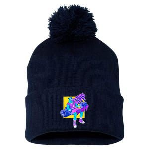 Funny Doing Stuff Workout Bodybuilding Fitness Gym Muscle Pom Pom 12in Knit Beanie