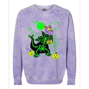 Figment Dragon Skeleton Halloween Trick Or Treat Figment Dragon Hallow Colorblast Crewneck Sweatshirt