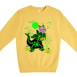 Figment Dragon Skeleton Halloween Trick Or Treat Figment Dragon Hallow Premium Crewneck Sweatshirt