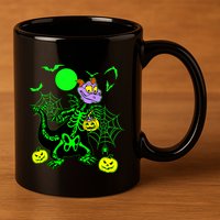 Figment Dragon Skeleton Halloween Trick Or Treat Figment Dragon Hallow 11oz C Handle Ceramic Mug