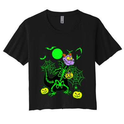 Figment Dragon Skeleton Halloween Trick Or Treat Figment Dragon Hallow Women's Crop Top Tee