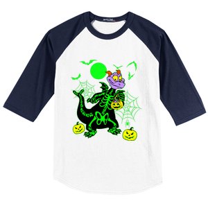 Figment Dragon Skeleton Halloween Trick Or Treat Figment Dragon Hallow Baseball Sleeve Shirt