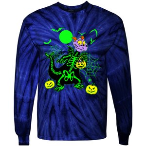 Figment Dragon Skeleton Halloween Trick Or Treat Figment Dragon Hallow Tie-Dye Long Sleeve Shirt