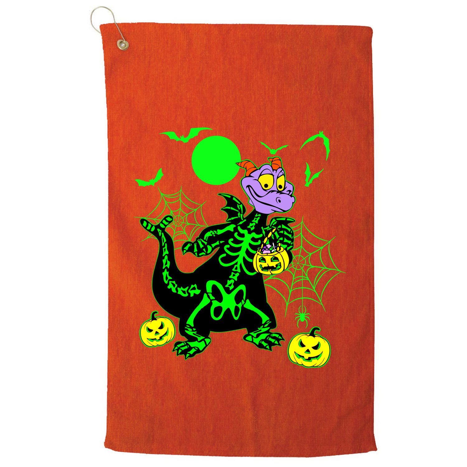 Figment Dragon Skeleton Halloween Trick Or Treat Figment Dragon Hallow Golf Towel