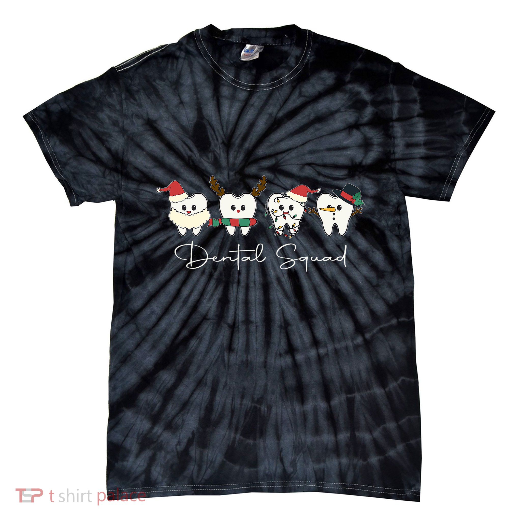 Funny Dental Squad Tooth Christmas Xmas Dental Assistant Tie-Dye T-Shirt