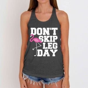 Fitness: Don't Skip Leg Day Gift Flamingo Meaningful Gift Women's Knotted Racerback Tank