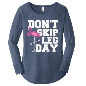 Fitness: Don't Skip Leg Day Gift Flamingo Meaningful Gift Women's Perfect Tri Tunic Long Sleeve Shirt