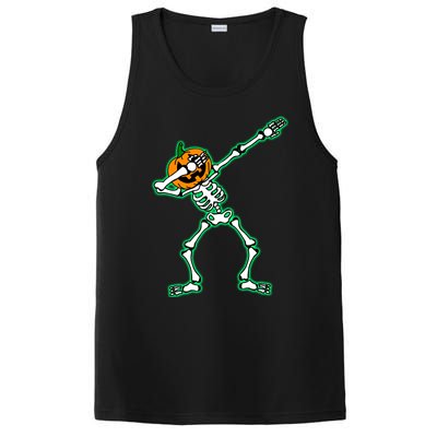 Funny Dabbing Skeleton Pumpkin Halloween Dab Gift PosiCharge Competitor Tank