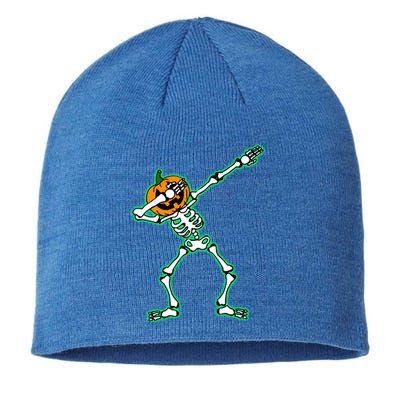 Funny Dabbing Skeleton Pumpkin Halloween Dab Gift Sustainable Beanie