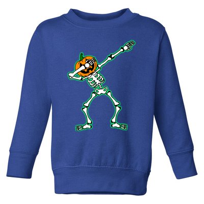 Funny Dabbing Skeleton Pumpkin Halloween Dab Gift Toddler Sweatshirt