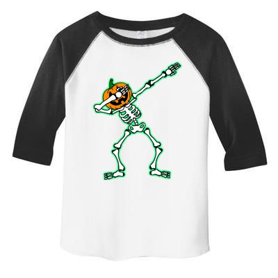 Funny Dabbing Skeleton Pumpkin Halloween Dab Gift Toddler Fine Jersey T-Shirt